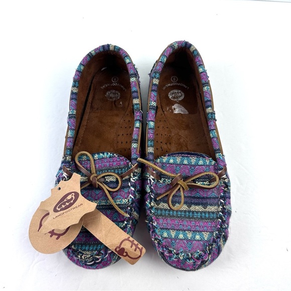 Lamo Sabrina Moccasin II Shoes 8 Tapestry Aztec Southwestern Slip On Womens New - Picture 2 of 9